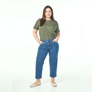 REFLECT JEANS 100%Cotton Capri/Cropped Denim Blue Jeans Relax Fit Womens Size 14